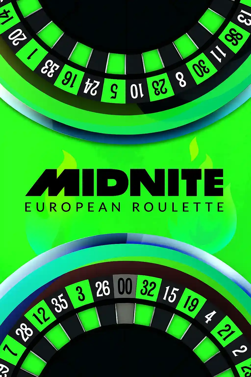 Close-up of European roulette wheel with logo
