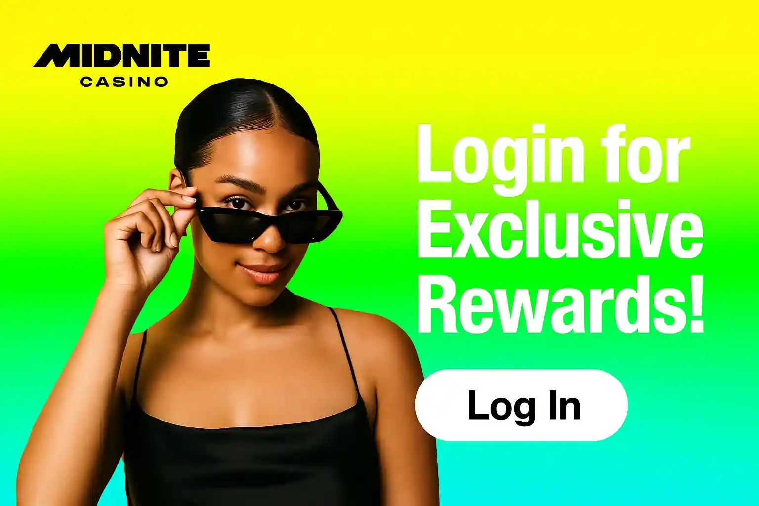 Woman promoting exclusive rewards login offer